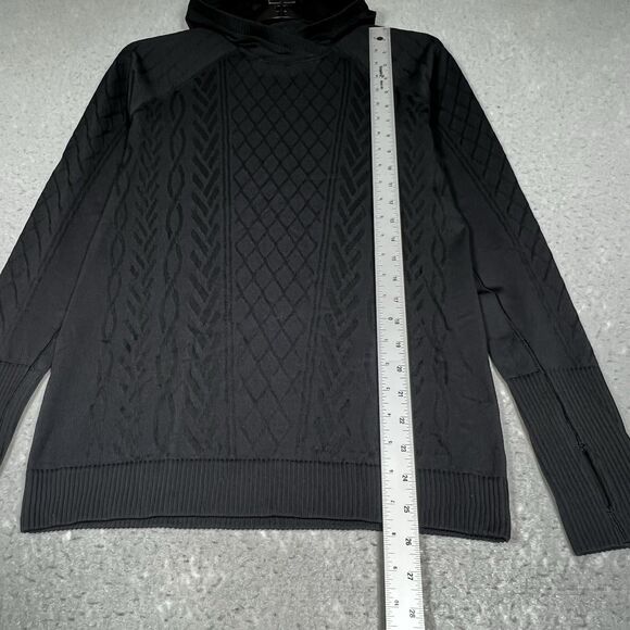 Lululemon Rest Less Pullover Hoodie Shirt Womens Size 8 Black Textured Stretch - Picture 6 of 9
